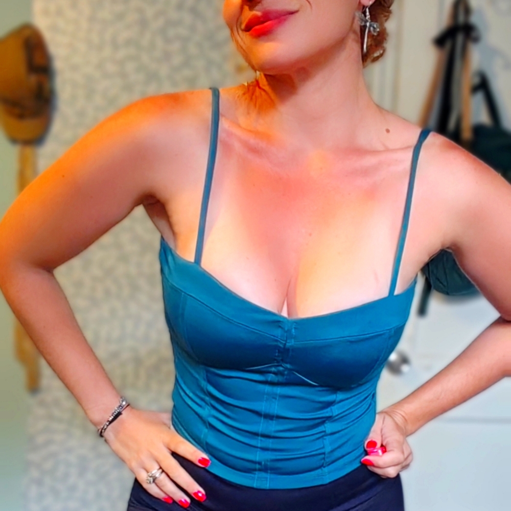 Emerald Crop Top Lycra and Polyester